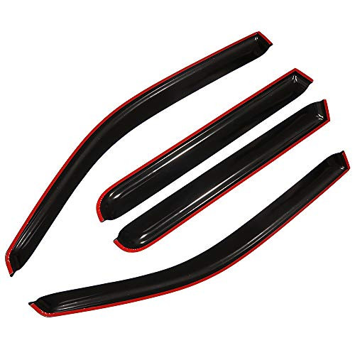 OCPTY 4Pcs Tape on Window Visor fit for 2004 2008 For Ford F 150 Super Crew Cab Side Window Deflector Rain Shade Visors