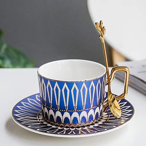 DuHLi Light Luxury European Ceramic Coffee Cup Coffee Cup British Style Afternoon Tea Tea Set Home Office Company Cup with Saucer and Spoon4