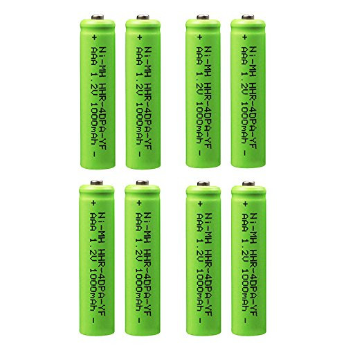AAA Panasonic Battery, 1000mAh HHR-4DPA Replacement Battery for Panasonic, 1.2V Ni-MH Rechargeable Cordless Phone Battery, Pack of 8
