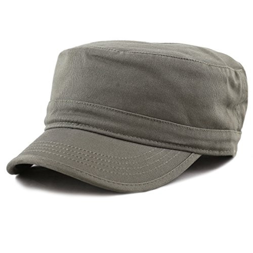 The Hat Depot Cadet Army Washed Cotton Basic Cap Military Style Hat  Olive