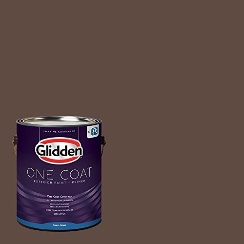 Glidden Exterior Paint   Primer  Brown Little Bear One Coat Semi Gloss 1 Gallon