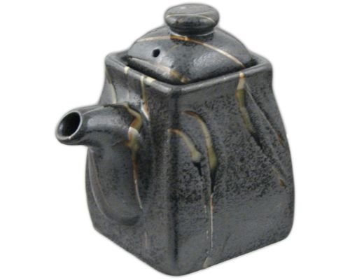 Traditional Japanese Ceramic Soy Sauce Shoyu Dispenser With Lid Capacity 8 fl. oz Made in Japan (Marbled)