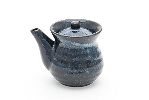 Traditional Japanese Style Soy Sauce Shoyu Dispenser With Round Lid Capacity 9 oz Handcrafted in Japan (Dark Blue)