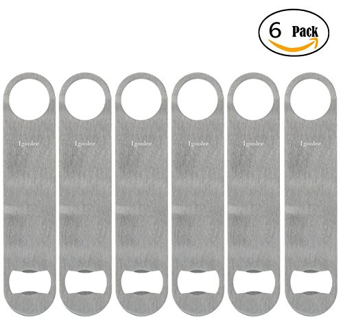 Igoolee Heavy Duty Stainless Steel Flat Bottle Opener, 6 Pack Beer Bottle Opener for Kitchen, Bar or Restaurant Igoolee Heavy Duty Stainless Steel Flat Bottle Opener, 6 Pack Beer Bottle Opener for Kitchen, Bar or Restaurant
