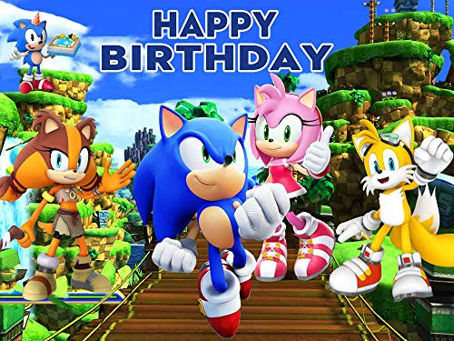 Sonic Hedgehog Backdrops Kids Baby Shower 1st Birthday Photography Background Sonic Boom Newborn Photo Studio Banner Sonic Hedgehog Backdrops Kids Baby Shower 1st Birthday Photography Background Sonic Boom Newborn Photo Studio Banner