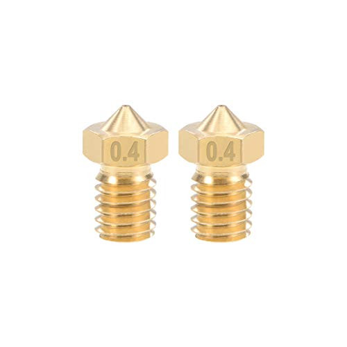 uxcell 04mm 3D Printer Nozzle Head M6 Thread Replacement for V5 V6 175mm Extruder Print Brass 2pcs uxcell 04mm 3D Printer Nozzle Head M6 Thread Replacement for V5 V6 175mm Extruder Print Brass 2pcs