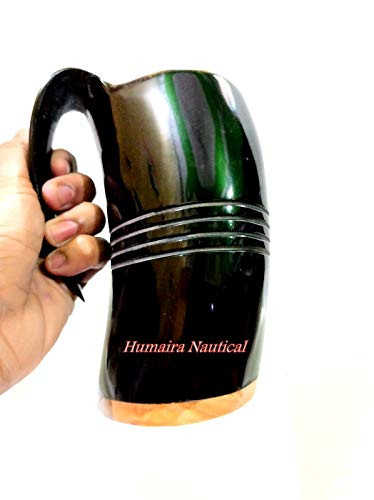 Humaira Nauticals Vikings Valhalla s Game of Thrones Stark House Viking Drinking Horn Mug Wolf Carved tankard for Beer Wine Mead ale A