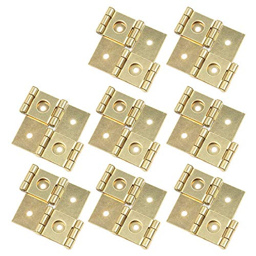 Tulead Double Acting Hinges Iron Folding Hinges Screen Hinges Golden Cabinet Hinges 54x47mm Pack of 8 with Mounting Screws Tulead Double Acting Hinges Iron Folding Hinges Screen Hinges Golden Cabinet Hinges 54x47mm Pack of 8 with Mounting Screws