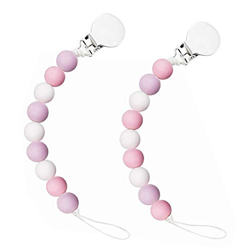 Silicone Pacifier Clip for Baby GirlBeaded Pacifier Holder Binky Clip for Teething Toys TeethersSoothie Mam Pacifier Baby Bandana Bibs Silicone Pacifier Clip for Baby GirlBeaded Pacifier Holder Binky Clip for Teething Toys TeethersSoothie Mam Pacifier Baby Bandana Bibs