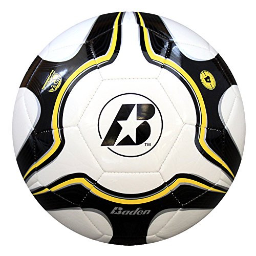 Baden Low Bounce Futsal Practice Ball, Black/Yellow, 4