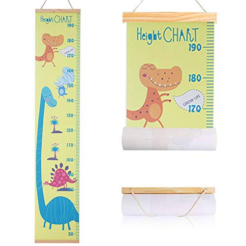 Atomcool Baby Growth Chart Widened Child Height Chart Handing Ruler Wall Decor for Kids Colorful Dinosaur Height Measurement for Baby Nursery Decoration