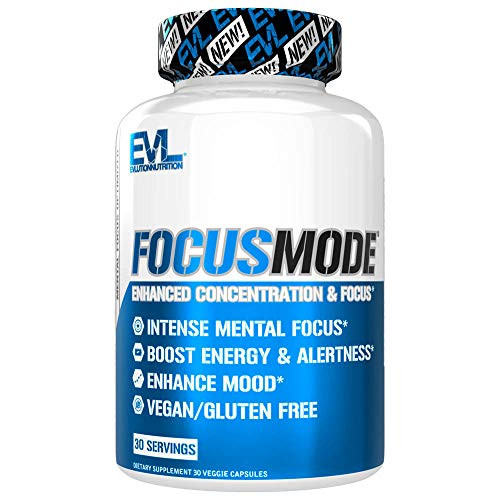 Evlution Nutrition Focus Mode Herbal Brain Function and Cognitive Support Supplement Focus Energy Clarity Memory Mind Enhancer and Mood Booster Nootropic  30 Servings