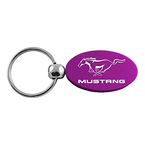 Upgrade Your Auto Ford Mustang on Purple Oval Keychain   Officially Licensed