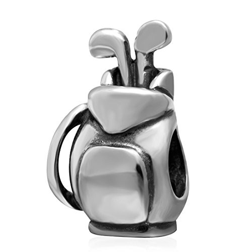 925 Sterling Silver Golf Bag Charm Sport Charm Ball Charm Travel Vacation Charm Birthday Charm for Pandora Bracelet