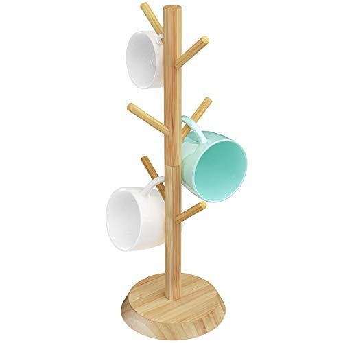 MaxGear Mug Holder Mug Tree Mug Rack Coffee Mug Holders Coffee Cup Holders for Counter with 6 Hooks Bamboo MaxGear Mug Holder Mug Tree Mug Rack Coffee Mug Holders Coffee Cup Holders for Counter with 6 Hooks Bamboo