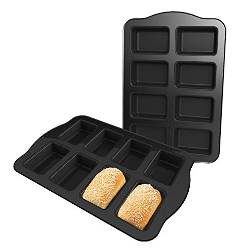 Mini Bread Loaf Pan Beasea Mini Loaf Baking Pans Set of 2 8 Cavity Nonstick Brownie Pan Mini Cake Pan Carbon Steel Brownie Baking Tray Bakeware for Oven Baking Mini Bread Loaf Pan Beasea Mini Loaf Baking Pans Set of 2 8 Cavity Nonstick Brownie Pan Mini Cake Pan Carbon Steel Brownie Baking Tray Bakeware for Oven Baking