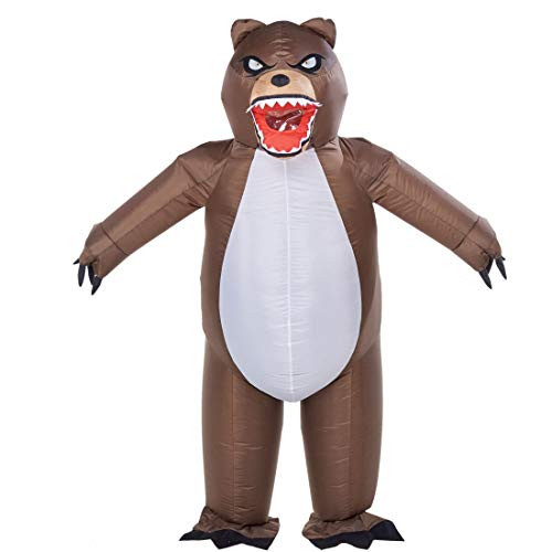 ATDAWN Inflatable Bear Costume Air Blow up Inflatable Halloween Cosplay Costume for Adults Brown