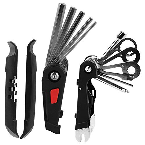 HERCHR Mini Folding Bike Repair Set Kit Bicycle Multi Function 16in 1 Tool Kit Wrench Screwdriver Chain Breaker Tools Kit