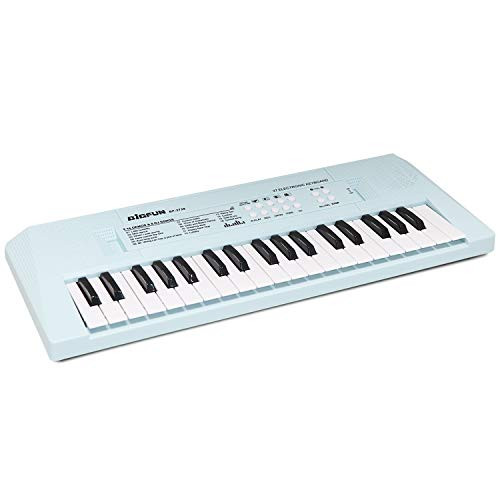 aPerfectLife Kids Piano Keyboard 37 Keys Multifunction Portable Toy Piano Electronic Music Keyboard Instrument for Early Learning Educational  Blue