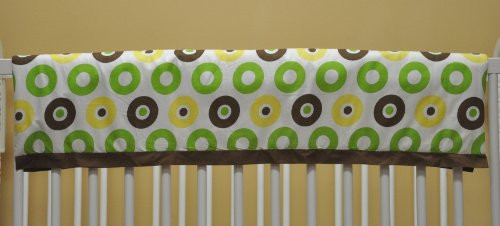 Bacati Q Circles Green Choc Crib Rail Protector