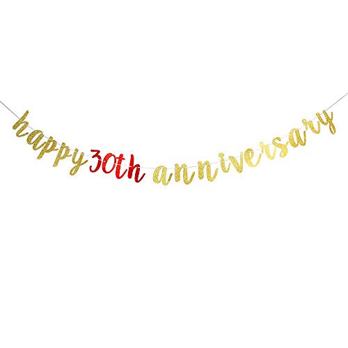 AonBon Happy 30th Anniversary Banner for 30th Anniversary Party Decoration 30th Wedding Anniversary Party Decoration Photo Props AonBon Happy 30th Anniversary Banner for 30th Anniversary Party Decoration 30th Wedding Anniversary Party Decoration Photo Props