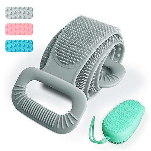 Back Scrubber for Shower TROPRO Silicone Body Scrubber for Men and Women 30 Inch Silicone Exfoliating Back Scrubber Shower Scrubber Brush for Body Exfoliation Back Washer for Shower Grey Back Scrubber for Shower TROPRO Silicone Body Scrubber for Men and Women 30 Inch Silicone Exfoliating Back Scrubber Shower Scrubber Brush for Body Exfoliation Back Washer for Shower Grey