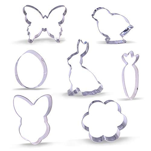 Large Spring Easter Cookie Cutter Set - 7 Piece - Stainless Steel