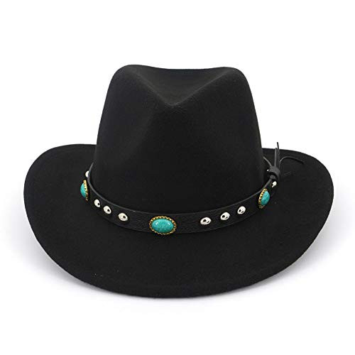 Lisianthus Men   Women s Felt Wide Brim Western Cowboy Hat  S Black