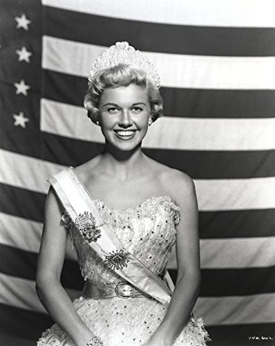 Doris Day Posed in Classic with USA Flag Background Photo Print  8 x 10