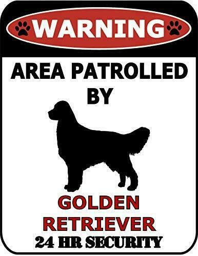 Top Shelf Novelties Warning 24hr by Golden Retriever 24 Hour Security Dog Sign SP596