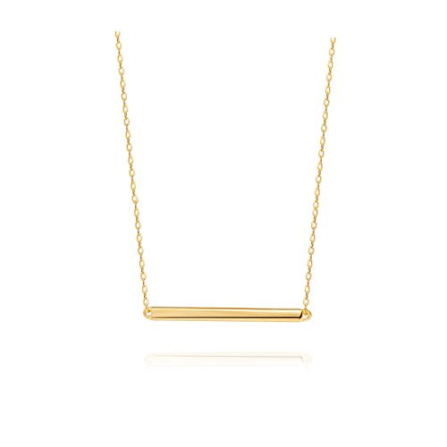 SLeaf Bar Necklace Gold Necklaces for Women Sterling Silver Dainty Necklace  yellow gold