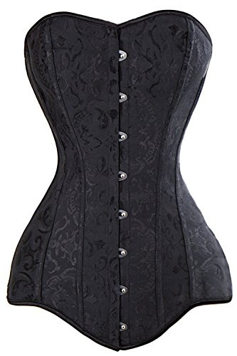 KIWI RATA Women s Hourglass Longline Overbust Corset Steel Boned Long Torso Waist Training Bustier