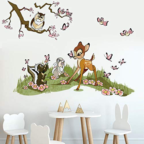 Runtoo Bambi Wall Decals Forest Animal Wall Stickers for Baby Nursery Kids Bedroom Woodland Wall Decor