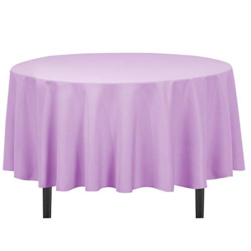 LinenTablecloth 90-Inch Round Polyester Tablecloth Lavender