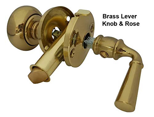 QCAA Solid Brass Storm Door Latch Polished Brass 1 Pack