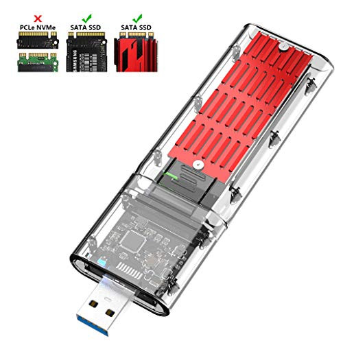DASDAH M2 Enclosure for SATA NGFF SSD USB 30 Gen 1 to B Key 2280 2260 2242 2230 External Solid State Drive Enclosure  Doesn t Support NVME SSD