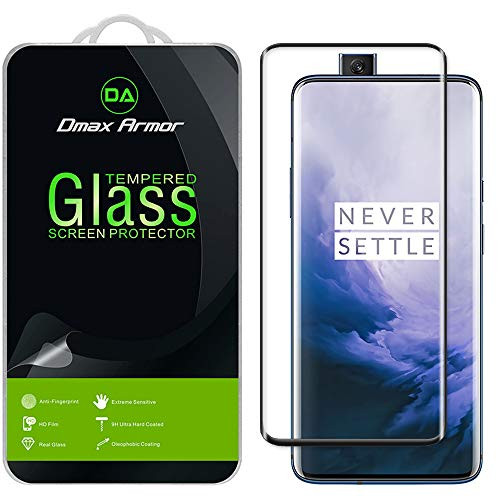 2 Pack  Dmax Armor for OnePlus 7 Pro Tempered Glass Screen Protector  Full Screen Coverage  3D Curved Glass   Black