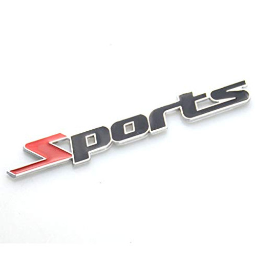 EmbRoom Sports Emblem 3D Metal Adhesive Letter Car Decoration Truck Car Badge Decal Sticker  Red Black