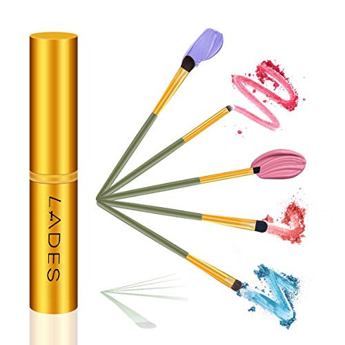 Eye Makeup Brushes   5 PCS Mini Eyeshadow Brushes for Foundation Eyeshadow Eyebrow Eyeliner Blush Powder Concealer Contour  Gold