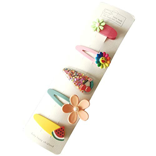 5pcs Cartoon Clips Cute Hair Clips Metal Snap Barrettes Multiple Style Little Hairpin Hair Accessories for Toddlers Kids Girls   11