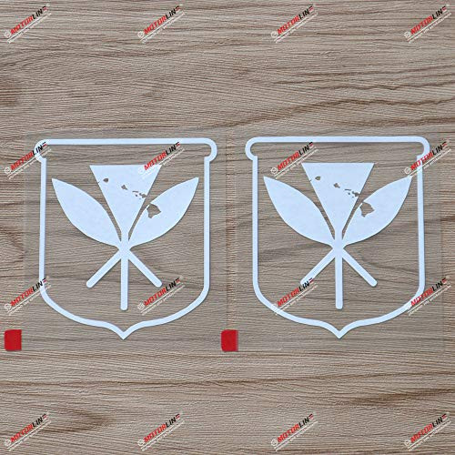 2X White 6   Kanaka Maoli Flag Hawaiian Hawaii Decal Sticker Car Vinyl no bkgrd die Cut