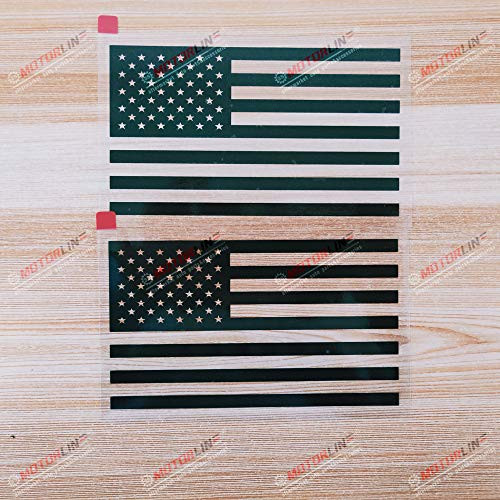 3S MOTORLINE 2X Black 6   American Flag USA Decal Sticker die Cut no Background Car Viny