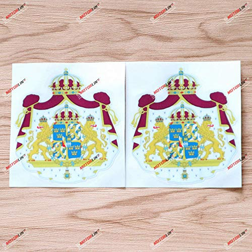 2X Reflective 4   Coat of Arms of Sweden Swedish Decal Sticker Car Vinyl