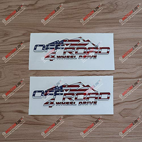 3S MOTORLINE 2X Reflective 6   4WD American USA Flag 4X4 Off Road Decal Sticker Car Vinyl