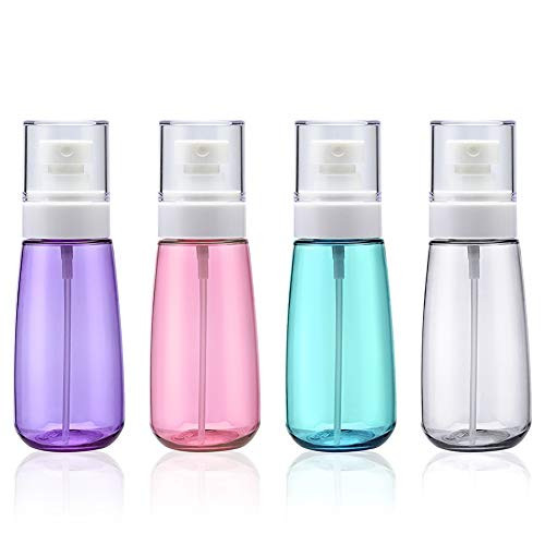 Fine Mist Spray Bottle 34oz  100ml Empty Cosmetic Refillable Travel Containers Plastic Hair Spray Bottle Sprayer for Perfume Skincare Makeup Lotion  4color