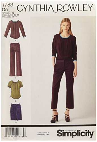 Simplicity 1783: Misses' Sportswear Cynthia Rowley Collection Sewing Pattern, Size D5 (4-6-8-10-12)