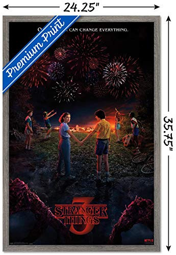 Trends International Netflix Stranger Things  Season 3   Key Art 22375  x 34  Barnwood Framed Version