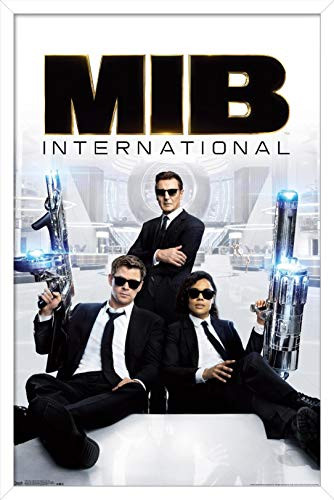 Trends International Men in Black  International   Key Art 22375  x 34  White Framed Version