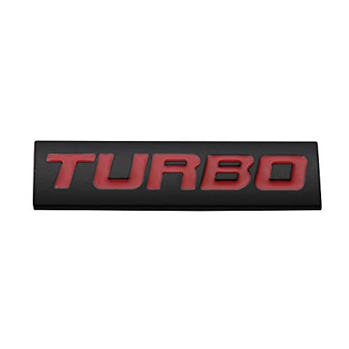 1x 3D Chrome Finish Metal TURBO Emblem Alloy Badge Sticker  Black Red
