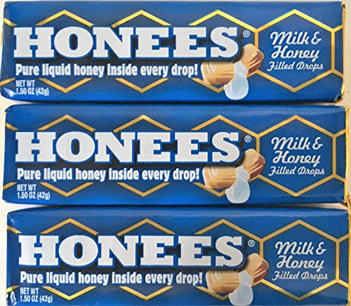 Honees All Natural Milk   Honey Flavor Honey Filled Drops 9 Count Bar  Pack of 3
